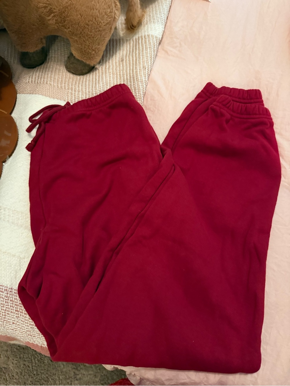 SKIMS Deep Wine Drawstring Track Pants